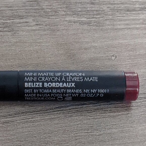 3 for $15... TreStiQue Mini Matte Lip Crayon in Belize Bordeaux *PLS RD DETAILS* - Picture 2 of 2